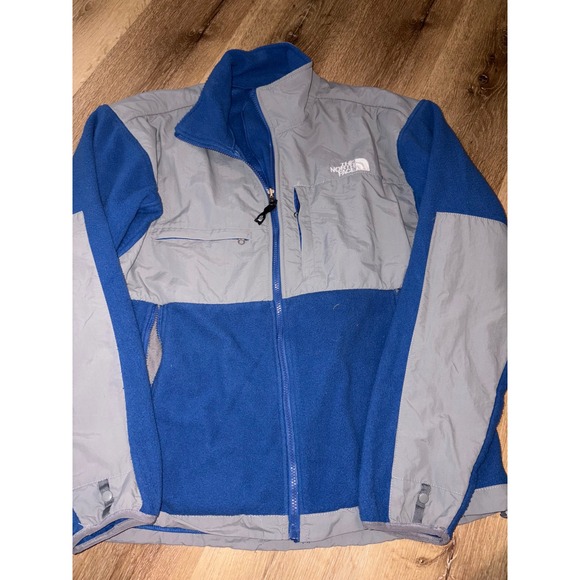The North Face Mens Fleece Jacket Full Zip Blue Gray Outdoors Medium - Picture 1 of 6